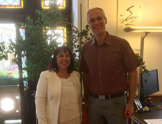 SPD-Bundestagskandidatin Kirgiane-Efremidou und Meßkirchs Bürgermeister Arne Zwick